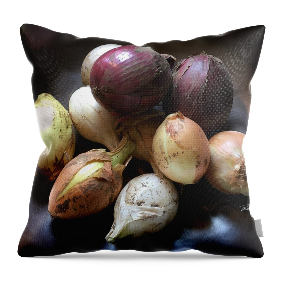 Onions Throw Pillow featuring the photograph Onions by Paul Gaj
