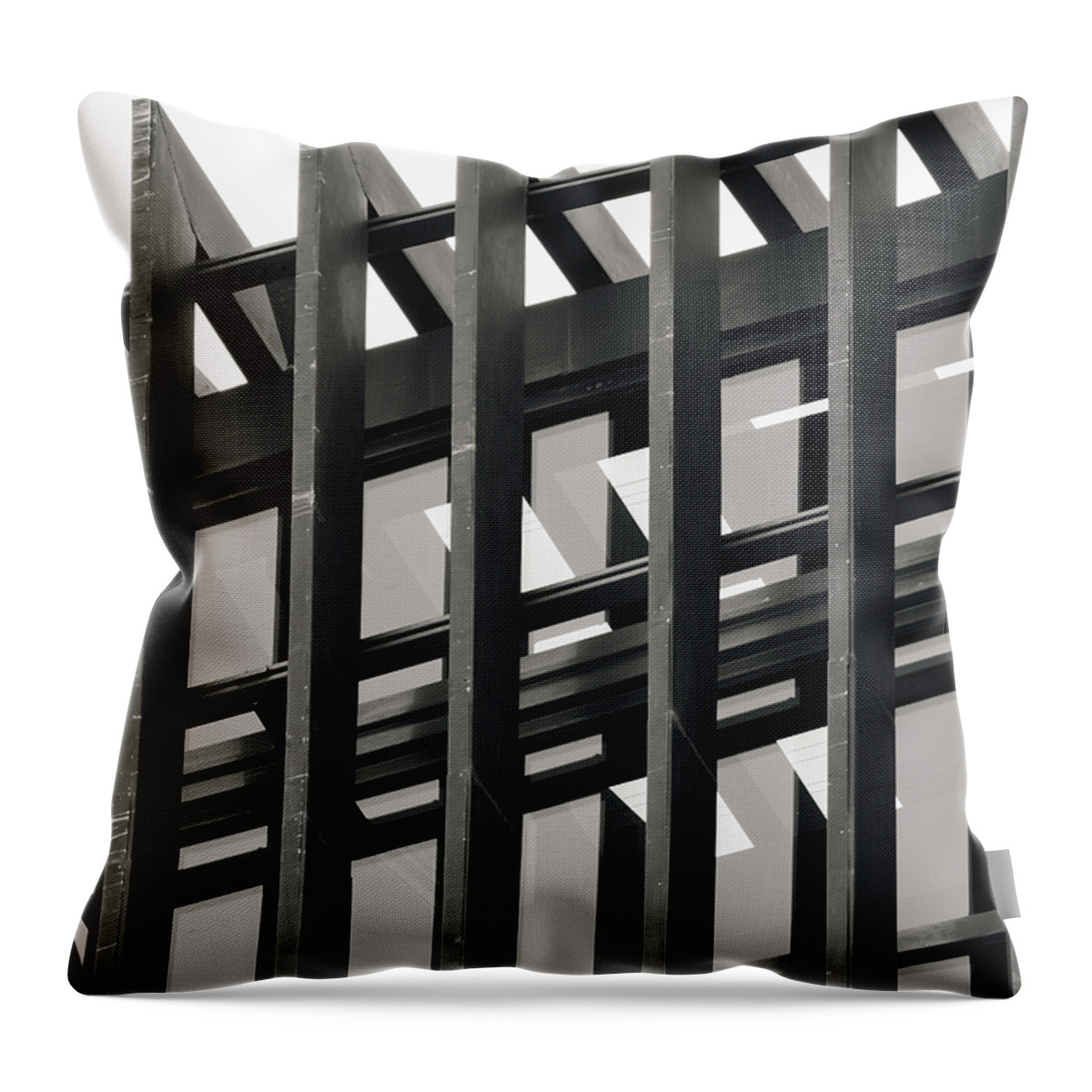 Abstract Throw Pillow featuring the photograph Onward and Upward BW by Christi Kraft
