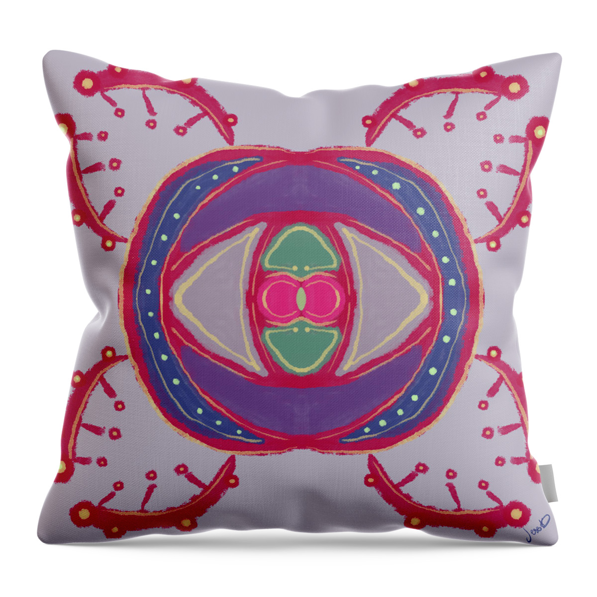 Abstract Throw Pillow featuring the digital art Ojo De Cryptoc by The Dreamer's Outlet