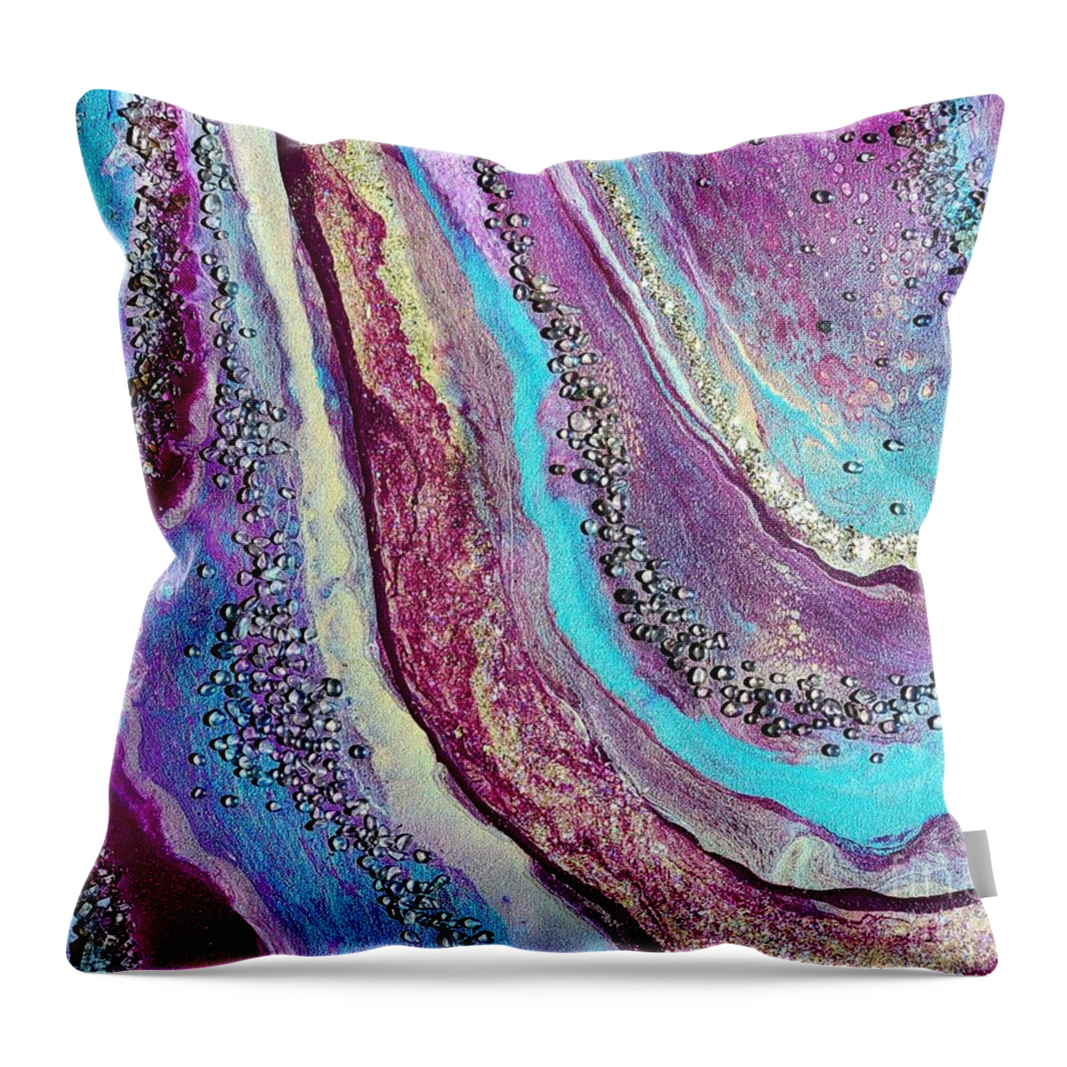 Opalesence Throw Pillow featuring the painting Opalesence by Deborah Ronglien