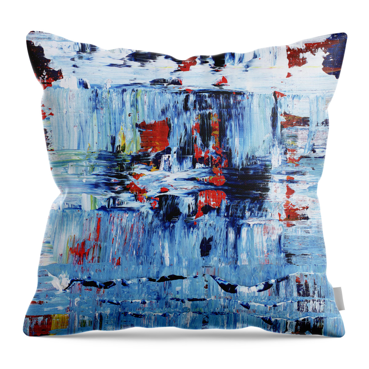 Abstract Throw Pillow featuring the painting Open Heart 9 by Angela Bushman