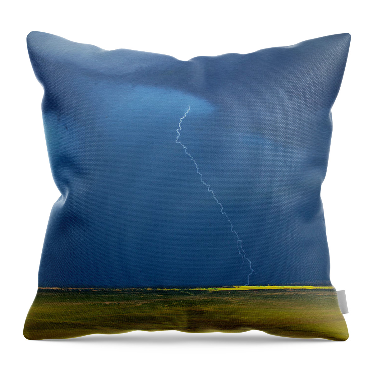 Derek Kaplan Throw Pillow featuring the painting Opt.3.21 'Storm' by Derek Kaplan