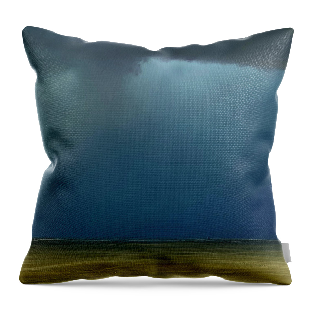 Derek Kaplan Throw Pillow featuring the painting Opt.5.20 'Storm' by Derek Kaplan