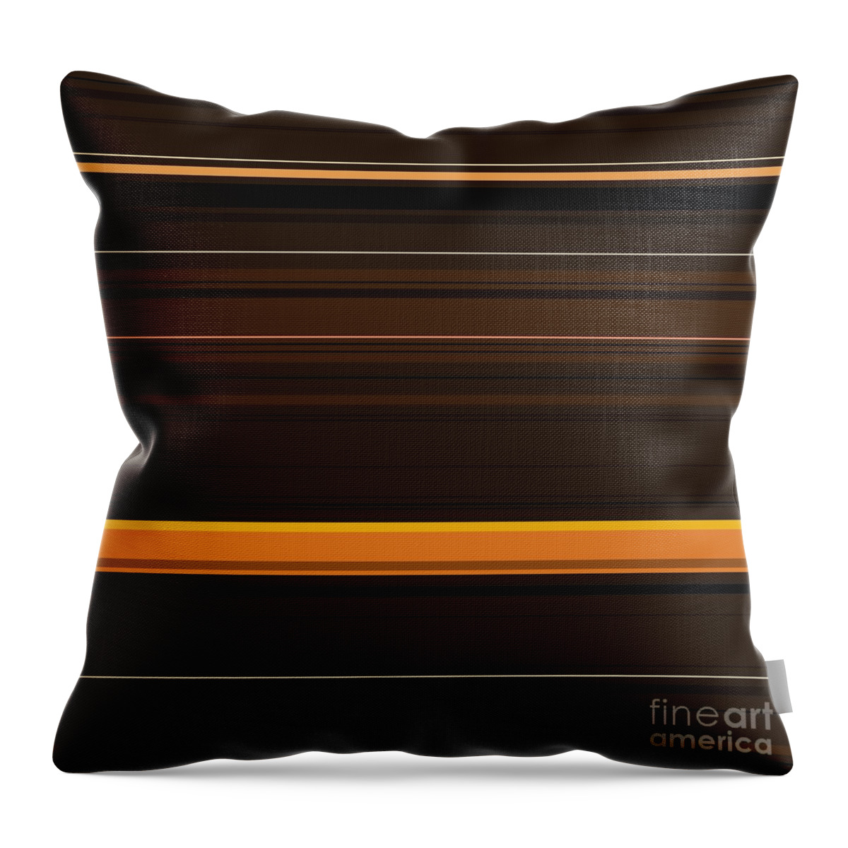 Brown Throw Pillow featuring the digital art Orange Beans by Wade Hampton