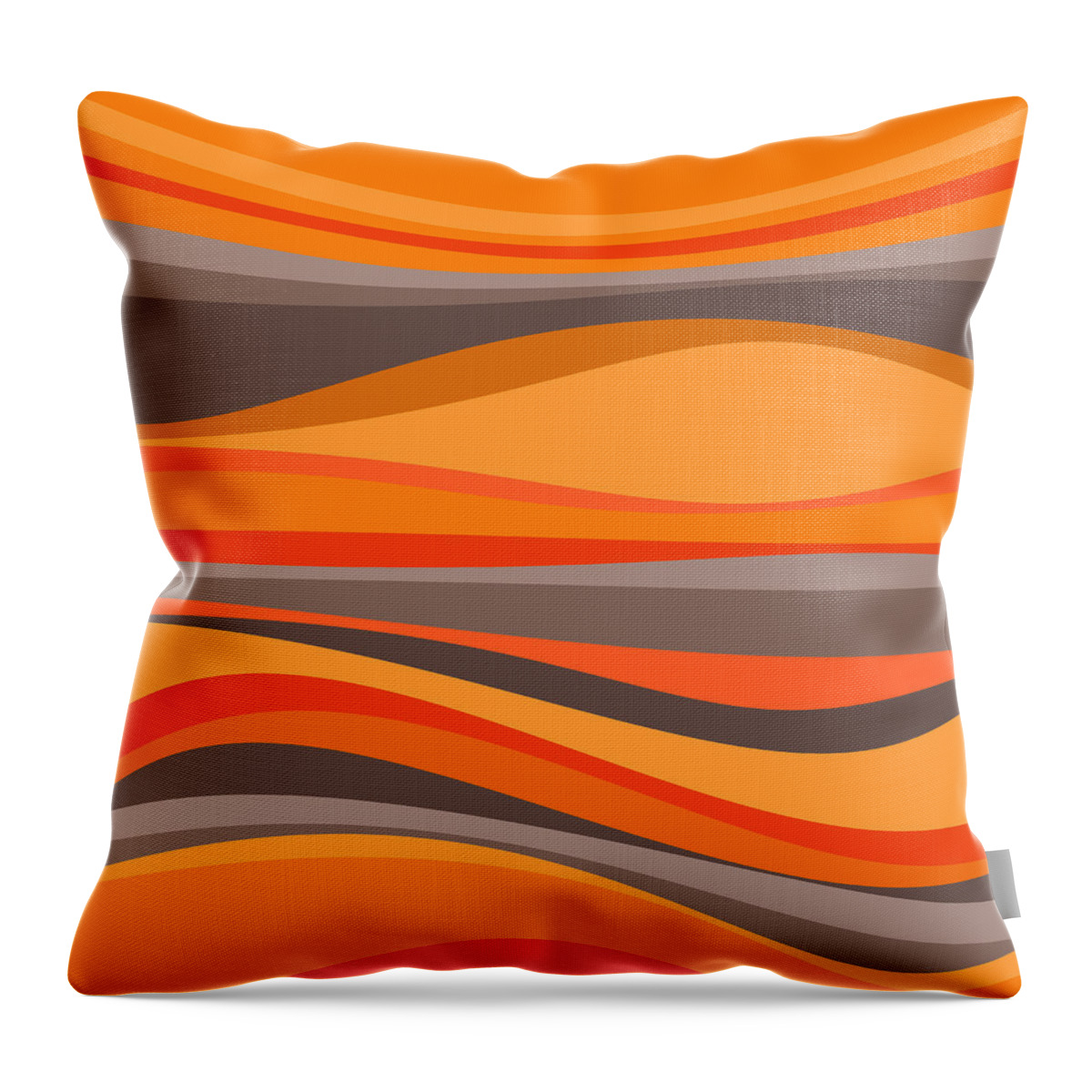 Orange Dance Abstract Throw Pillow featuring the digital art Orange Dance Abstract by Val Arie