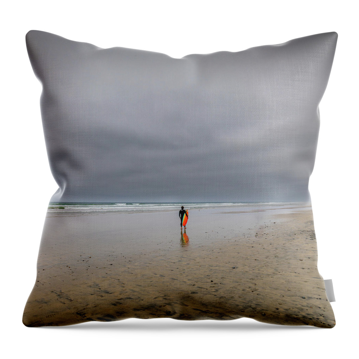 Sand Throw Pillow featuring the photograph Orange - Square Crop by Peter Tellone