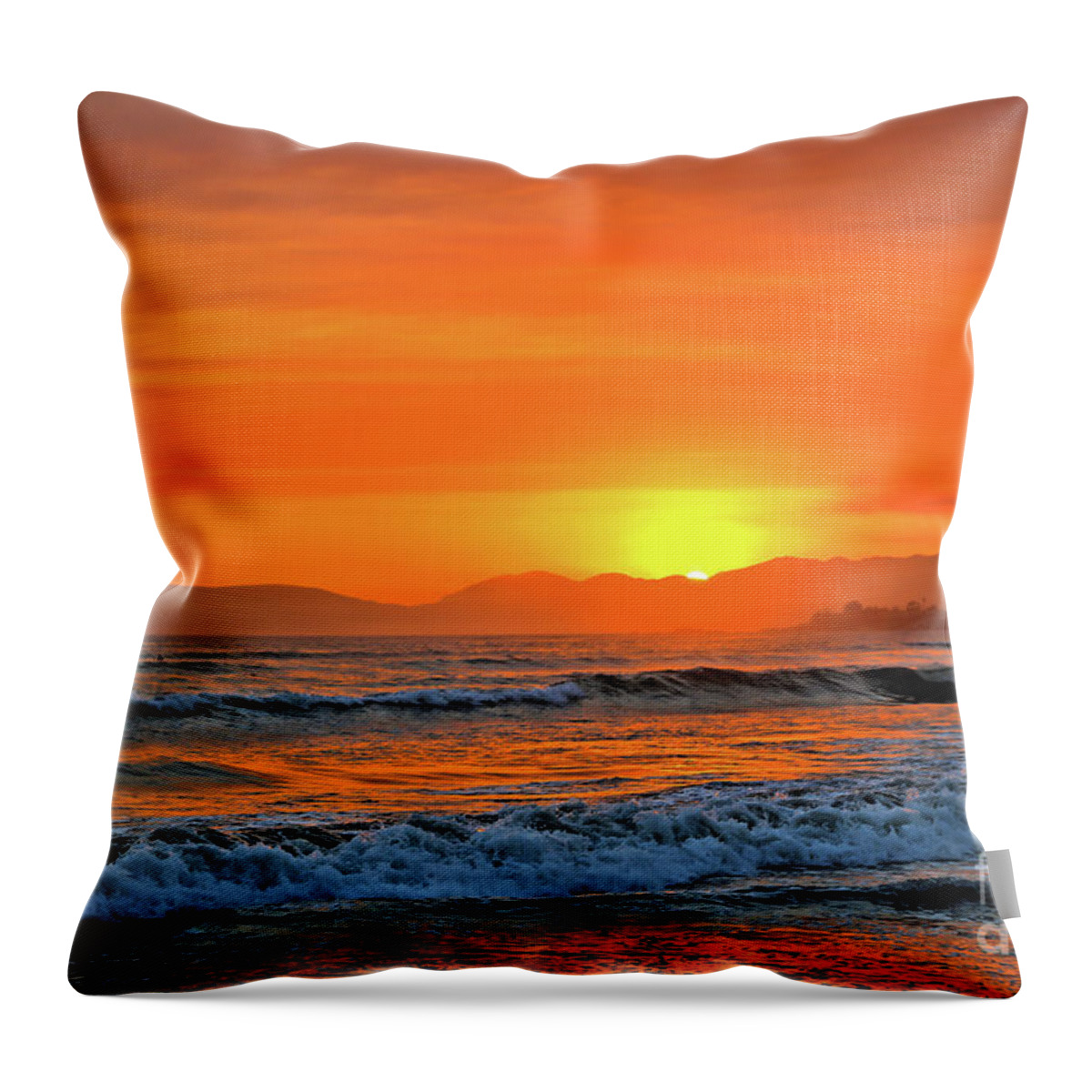 Sunset Throw Pillow featuring the photograph Orange Sunset by Vivian Krug Cotton