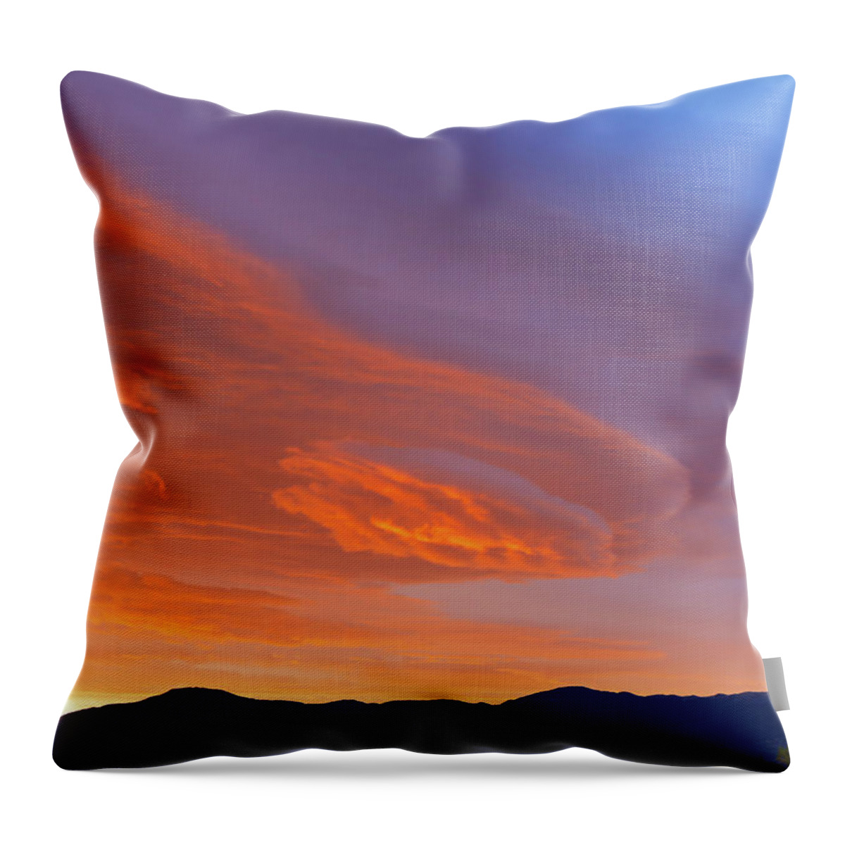 Shelf Clouds Throw Pillow featuring the photograph Orange Supercell Sunset Above New Mexico by Kathleen Bishop