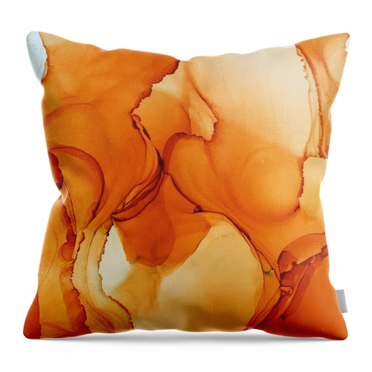 Abstract Throw Pillow featuring the painting Orange you glad? by Eric Fischer