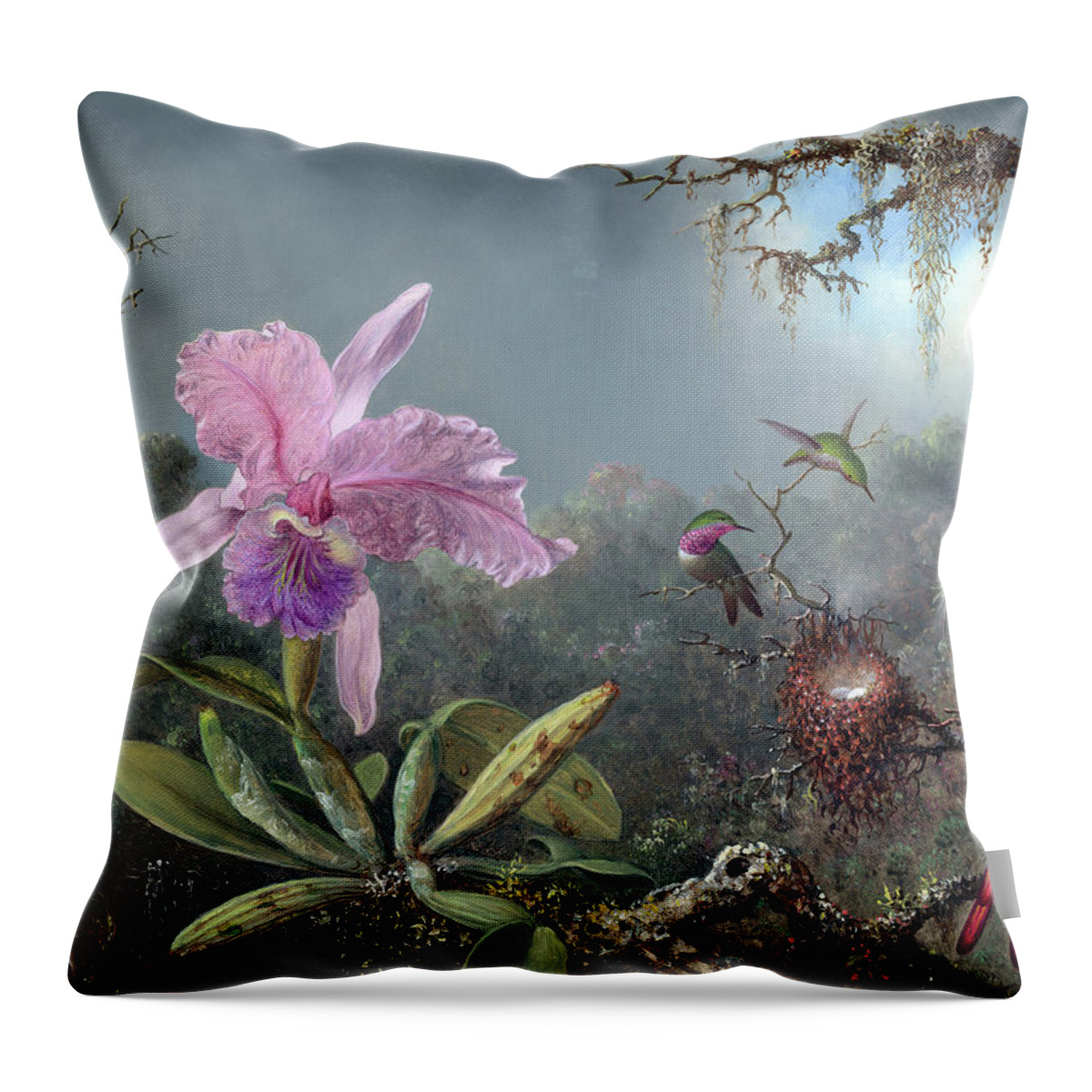 Cattleya Throw Pillow featuring the digital art Orchid Flower by Long Shot