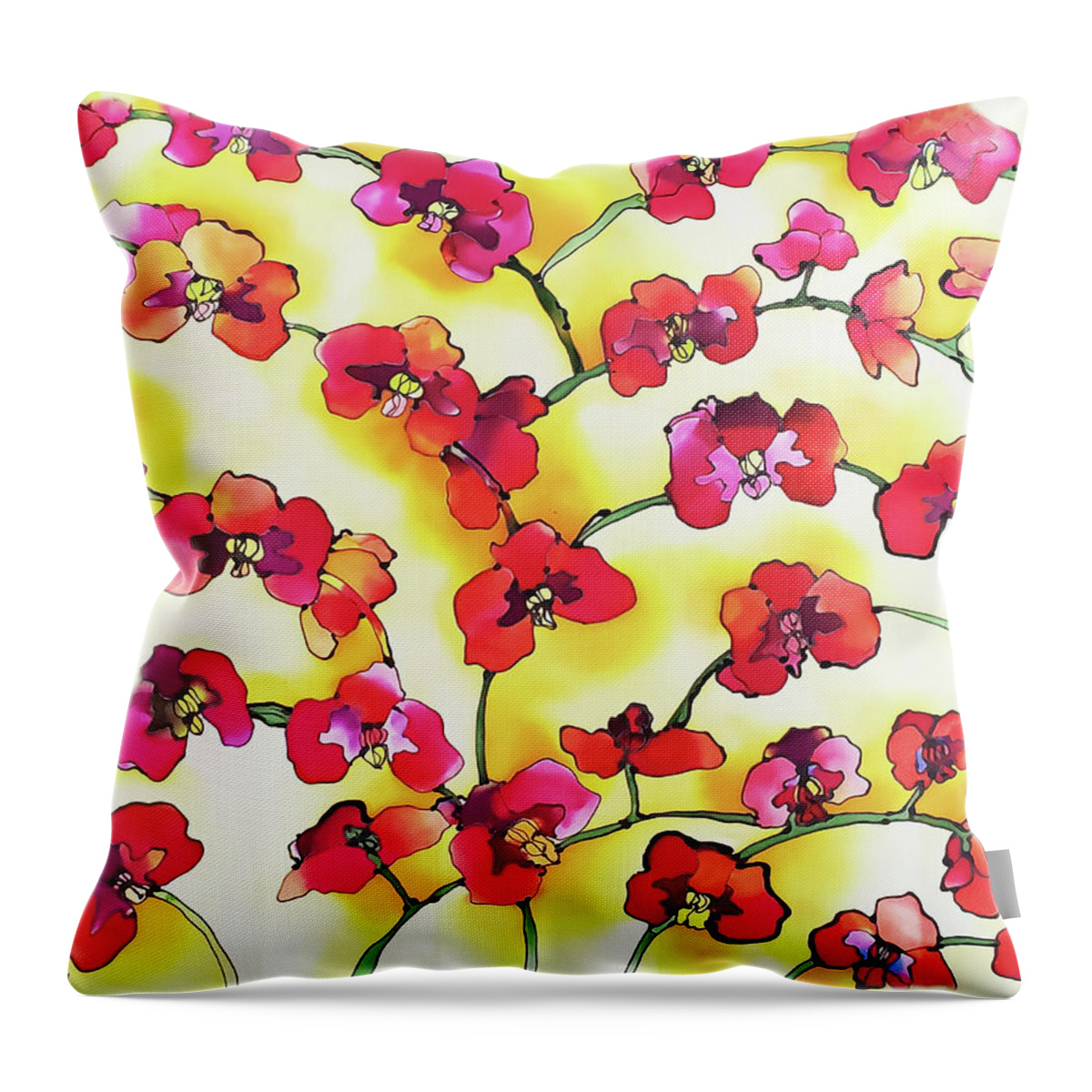 Karla Kay Art Throw Pillow featuring the painting Orchid Sunset by Karla Kay Benjamin