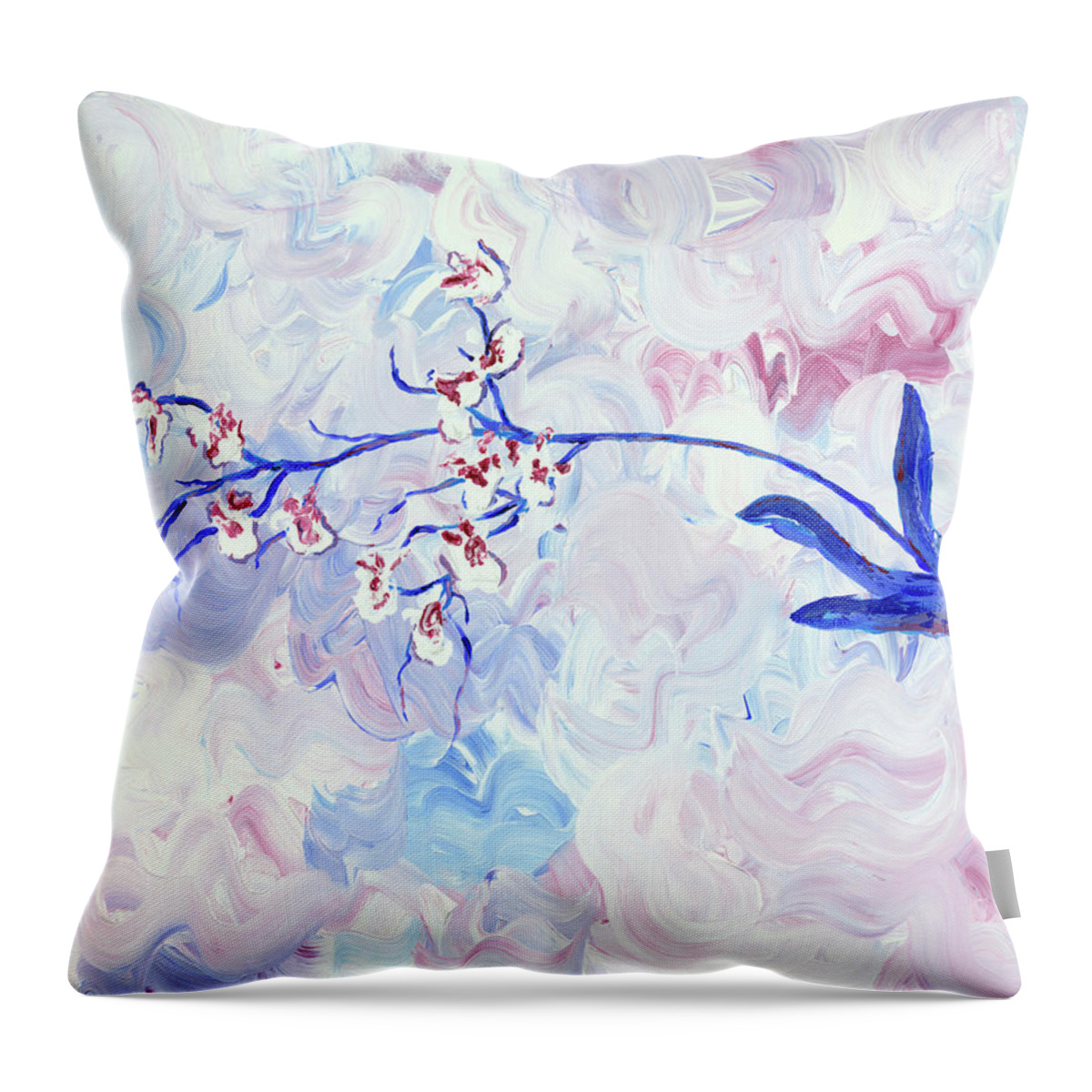 Flower Throw Pillow featuring the painting Orchids by Britt Miller