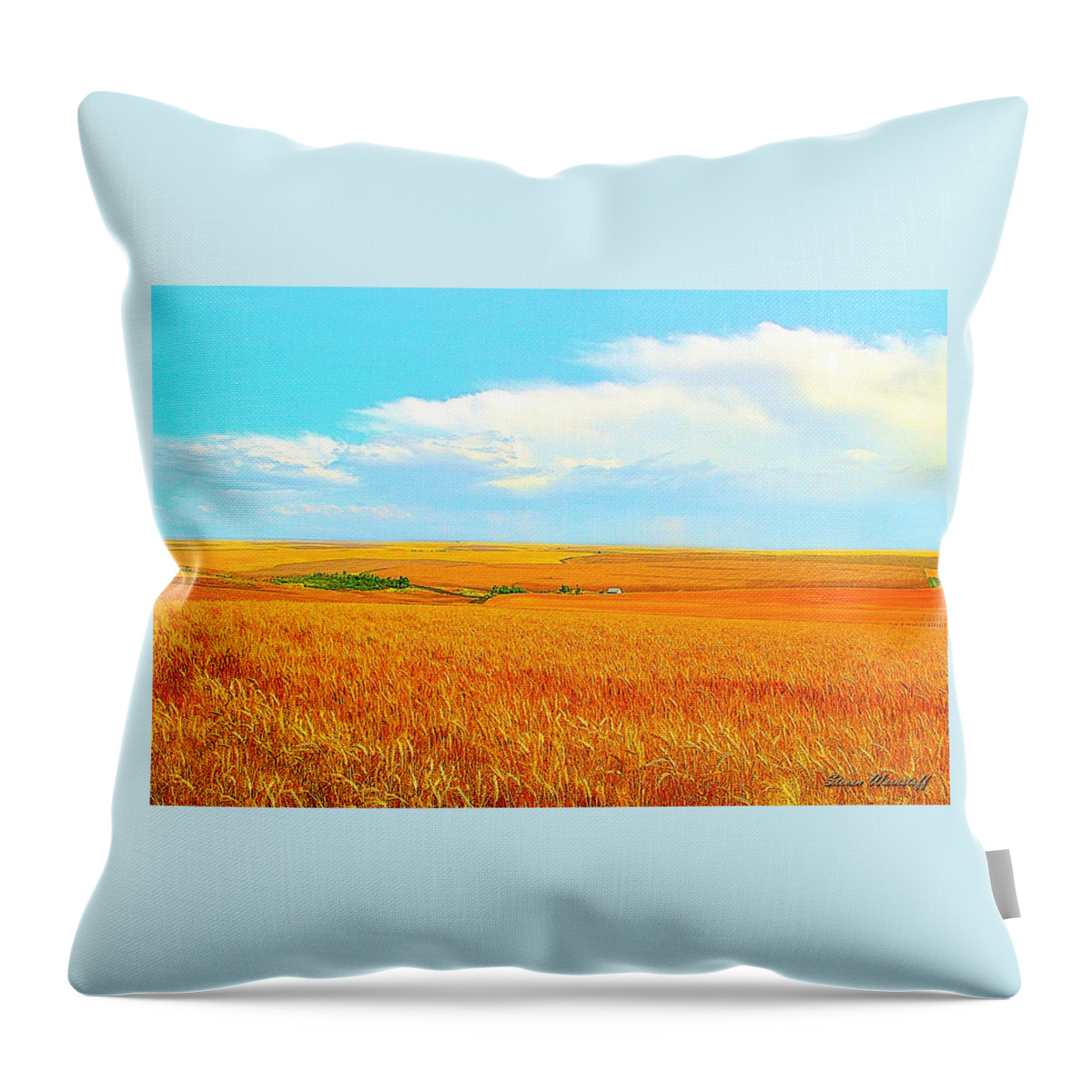 Ranching Throw Pillow featuring the photograph Oregon Gold by Steve Warnstaff
