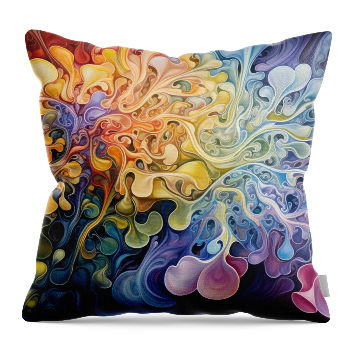 Abstract Throw Pillow featuring the painting Organic Fusion by Land of Dreams
