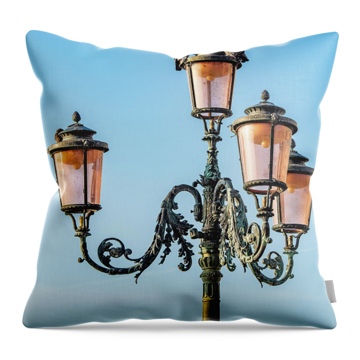 Italy Throw Pillow featuring the photograph Ornate Lighting by David Downs