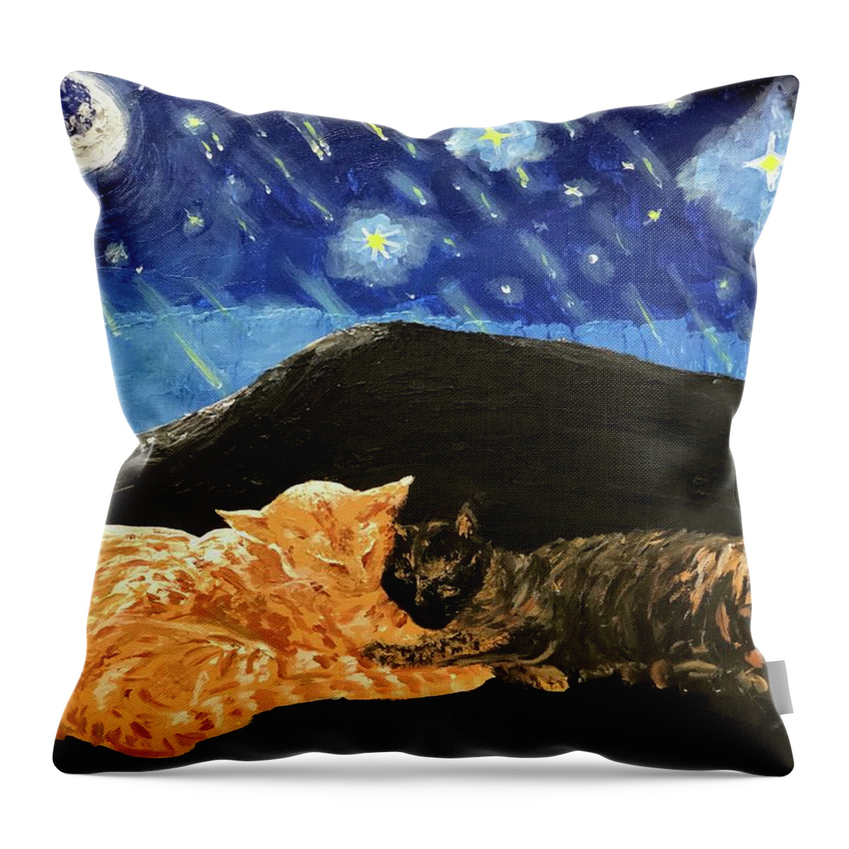 Osiris Throw Pillow featuring the painting Osiris and Isis by Bethany Beeler