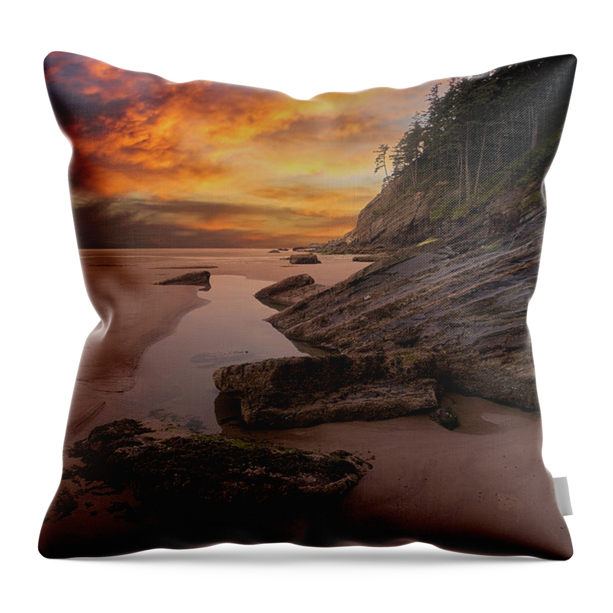 Oregon Throw Pillow featuring the photograph Oswald Park at Dusk by Jon Glaser