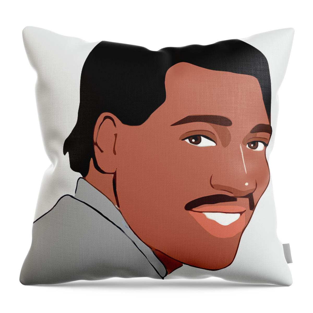 Otis Redding Throw Pillow featuring the digital art Otis Redding Cartoon Portrait 1 by Ahmad Nusyirwan