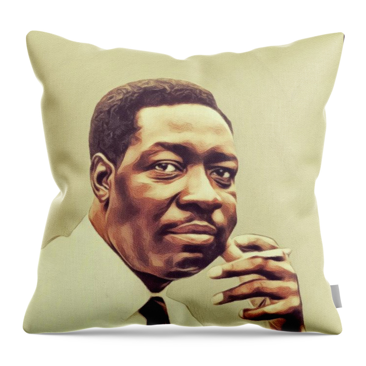 Otis Throw Pillow featuring the painting Otis Spann, Music Legend by Esoterica Art Agency
