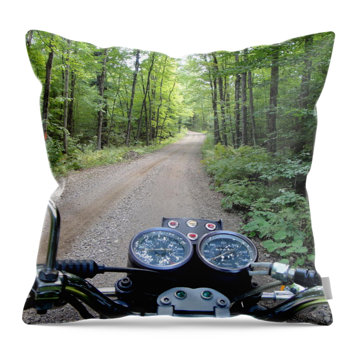 Motorcycle Throw Pillow featuring the photograph Out Ridin by Edward Theilmann