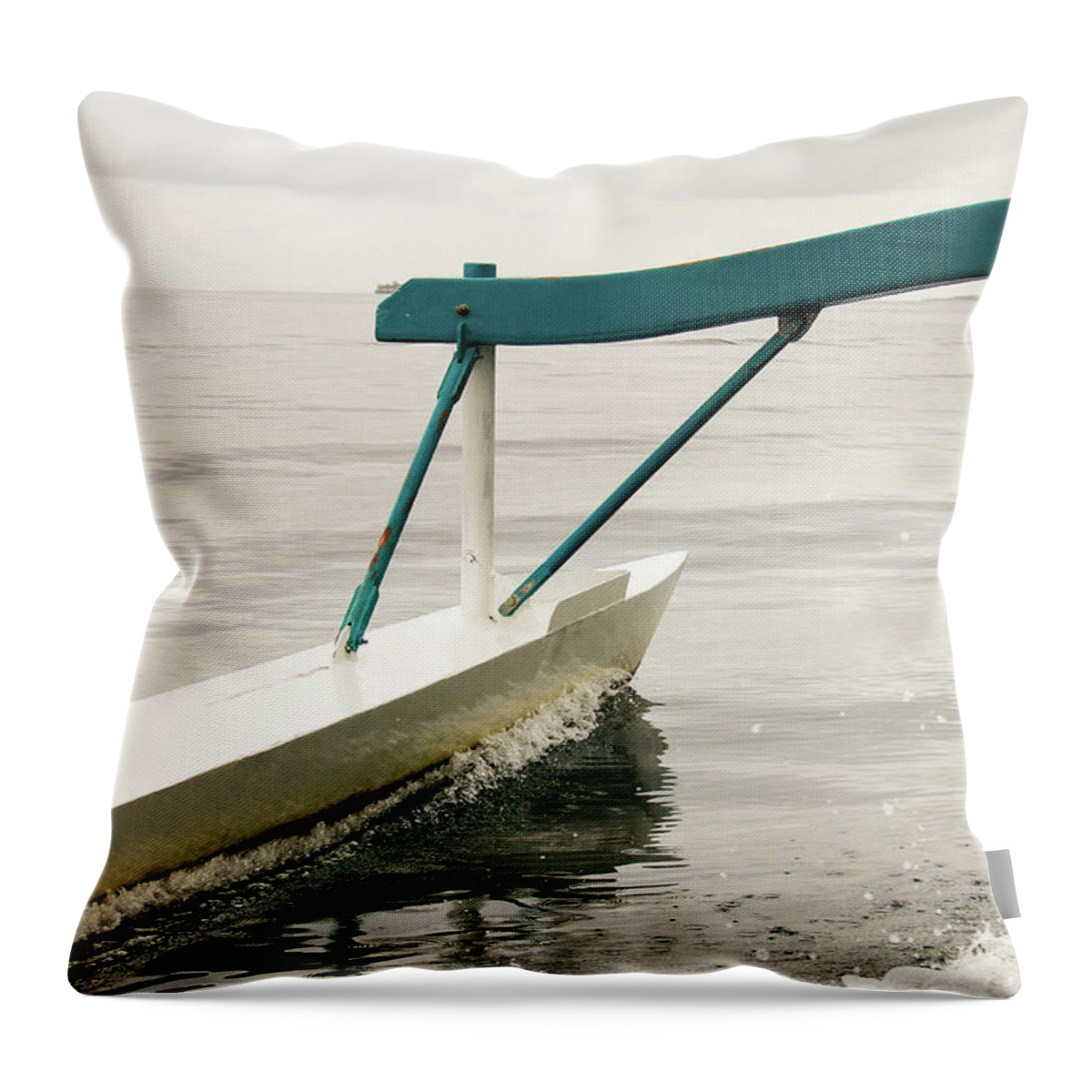 Outrigger Throw Pillow featuring the photograph Outrigger by Craig A Walker