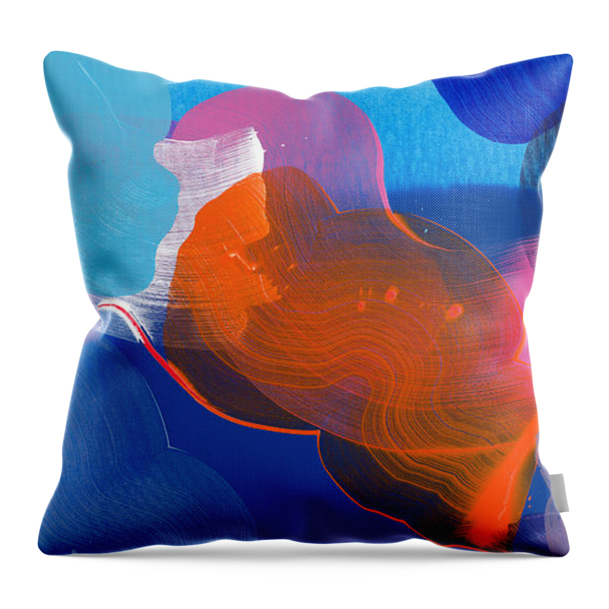 Abstract Throw Pillow featuring the painting Outside of Inside by Claire Desjardins