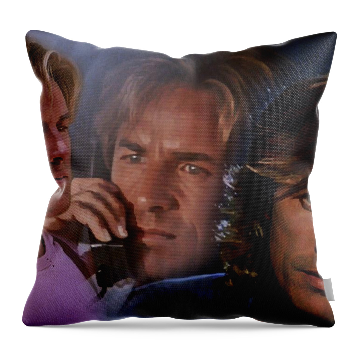 Miami Vice Throw Pillow featuring the digital art Over the Line 6 by Mark Baranowski