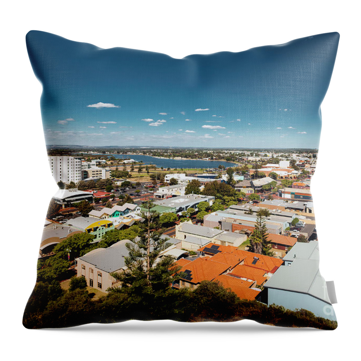 Roof Tops Throw Pillow featuring the photograph Over the Rooftops by Elaine Teague