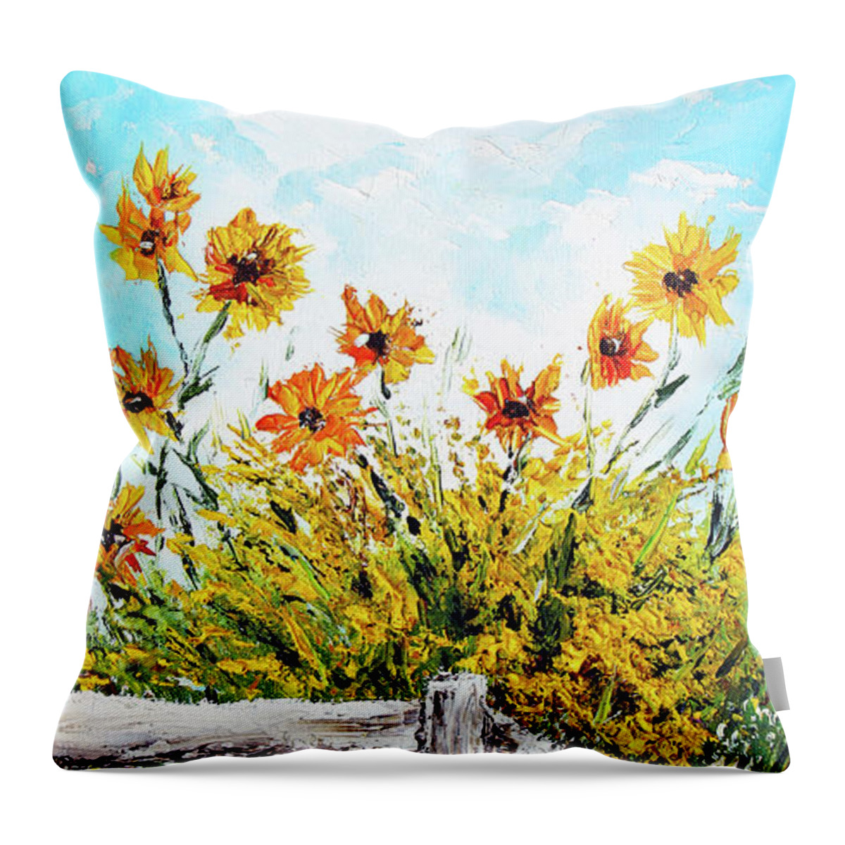 Summer Throw Pillow featuring the painting Overflowing Joy by Meaghan Troup