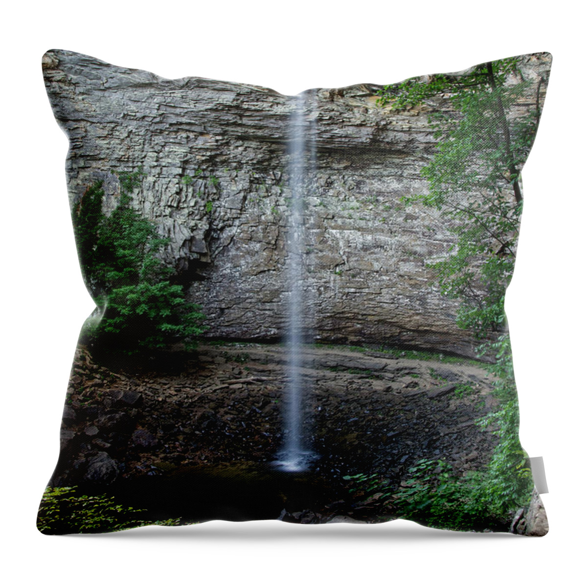 Tennessee Throw Pillow featuring the photograph Ozone Falls 25 by Phil Perkins