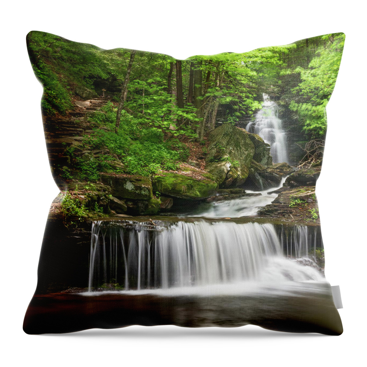 Ozone Throw Pillow featuring the photograph Ozone Falls at Ricketts Glen by Kristia Adams