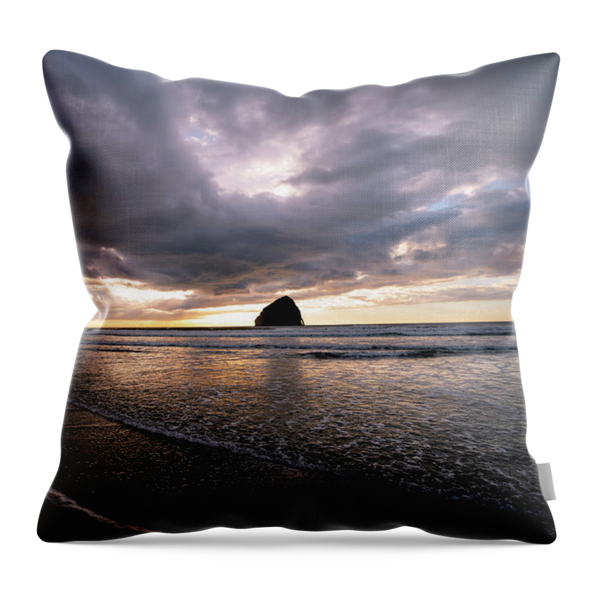 Ocean Throw Pillow featuring the photograph Pacific City Sky by Steven Clark
