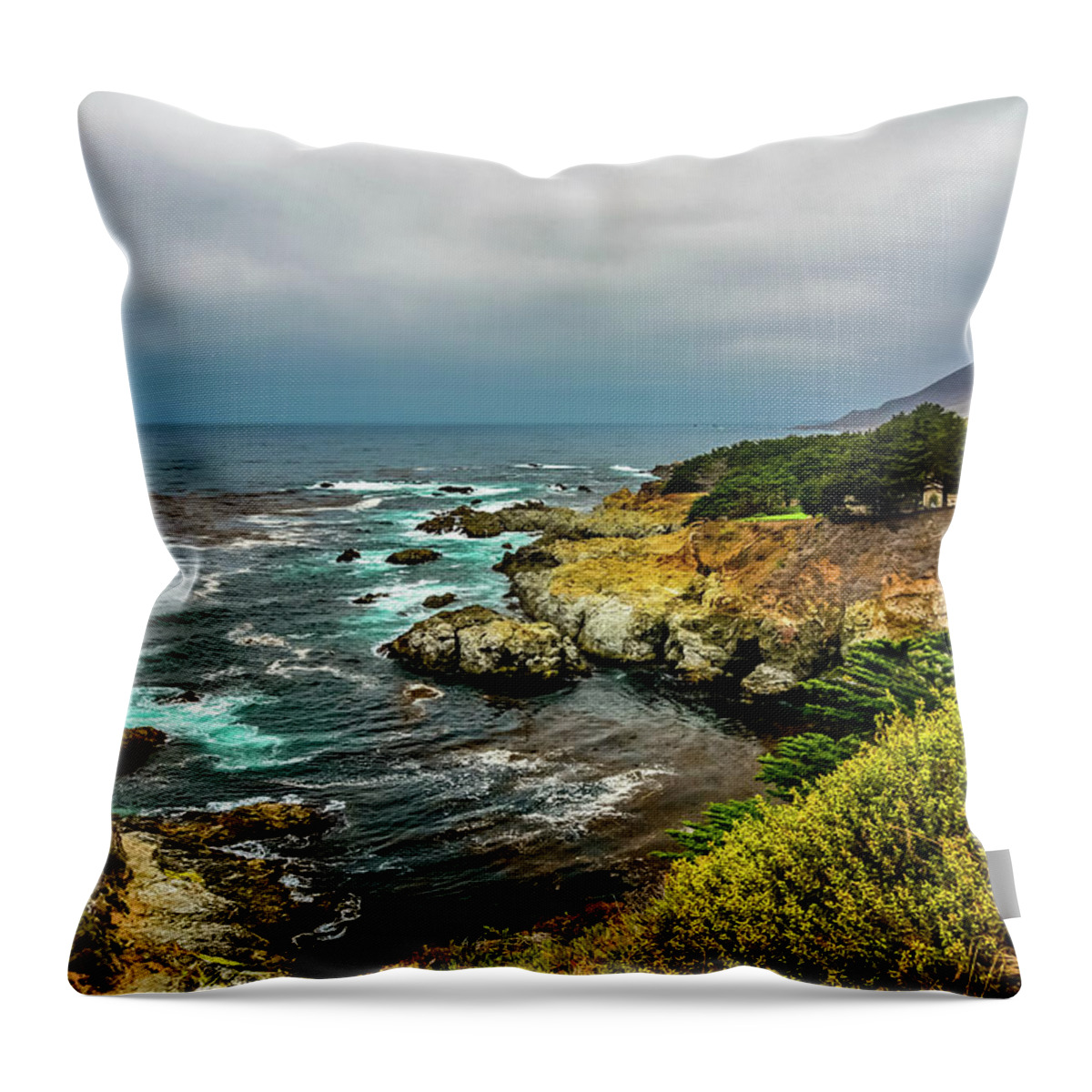 California Central Coast Throw Pillow featuring the photograph Pacific Coast by Deb Beausoleil