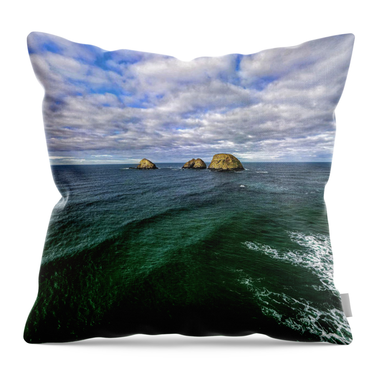 Ocean Throw Pillow featuring the photograph Pacific Ocean Oregon Coast by Loyd Towe Photography