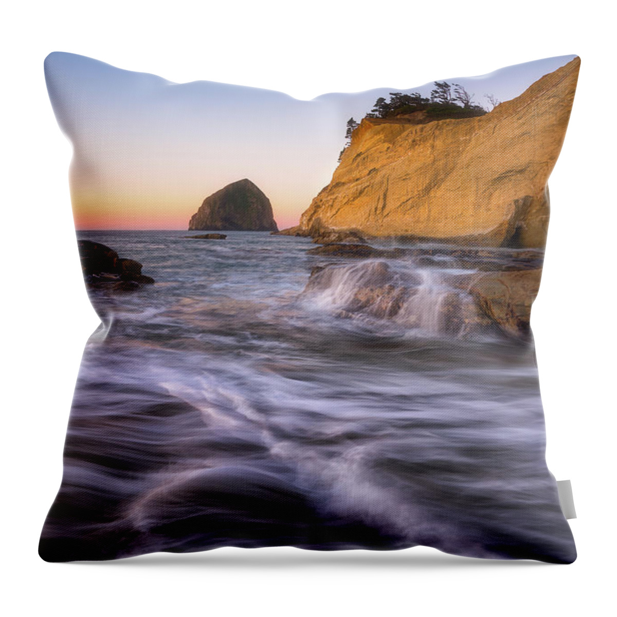 Oregon Throw Pillow featuring the photograph Pacific Pastels by Darren White