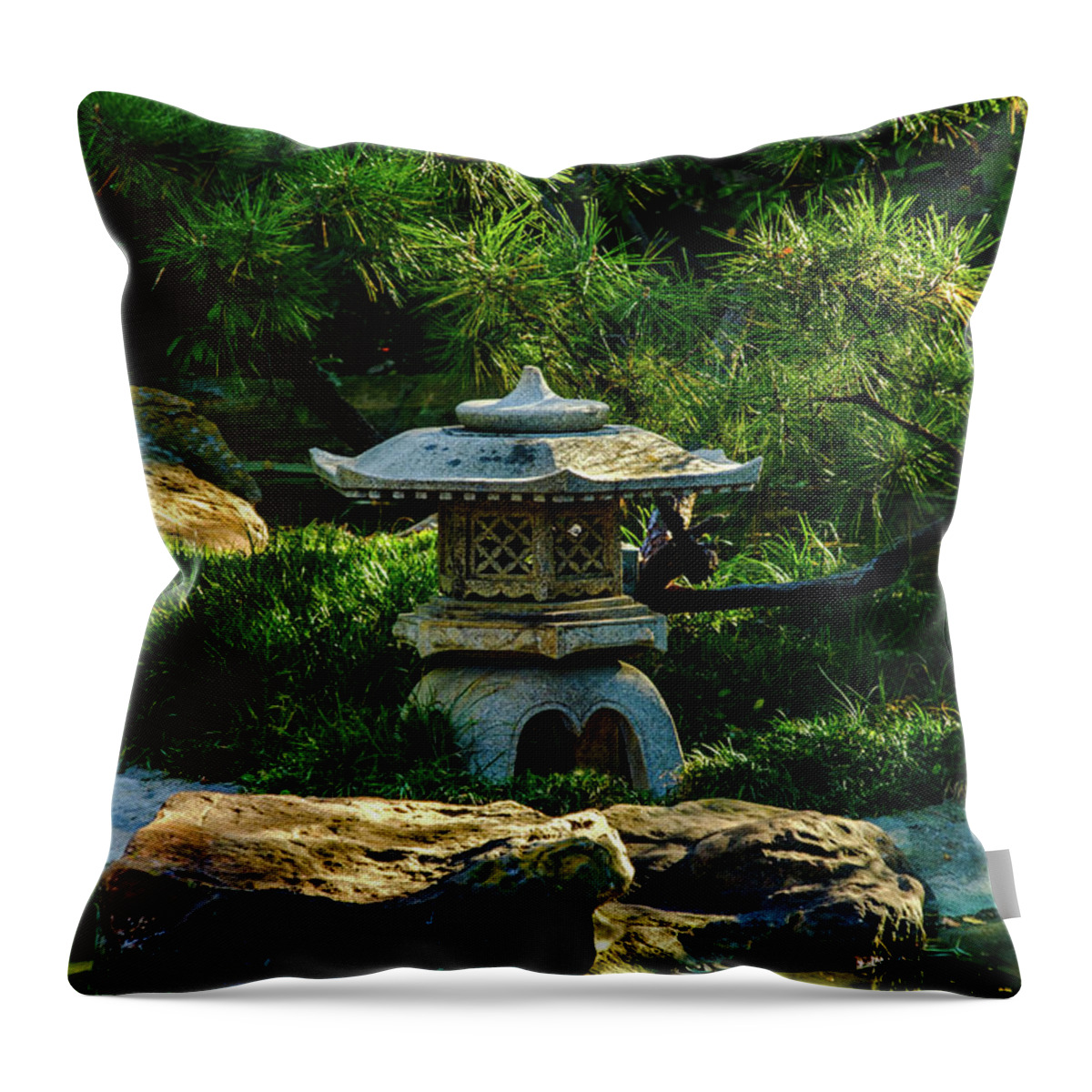 Red Maple Leaf Throw Pillow featuring the photograph Pagoda Rock by Johnny Boyd