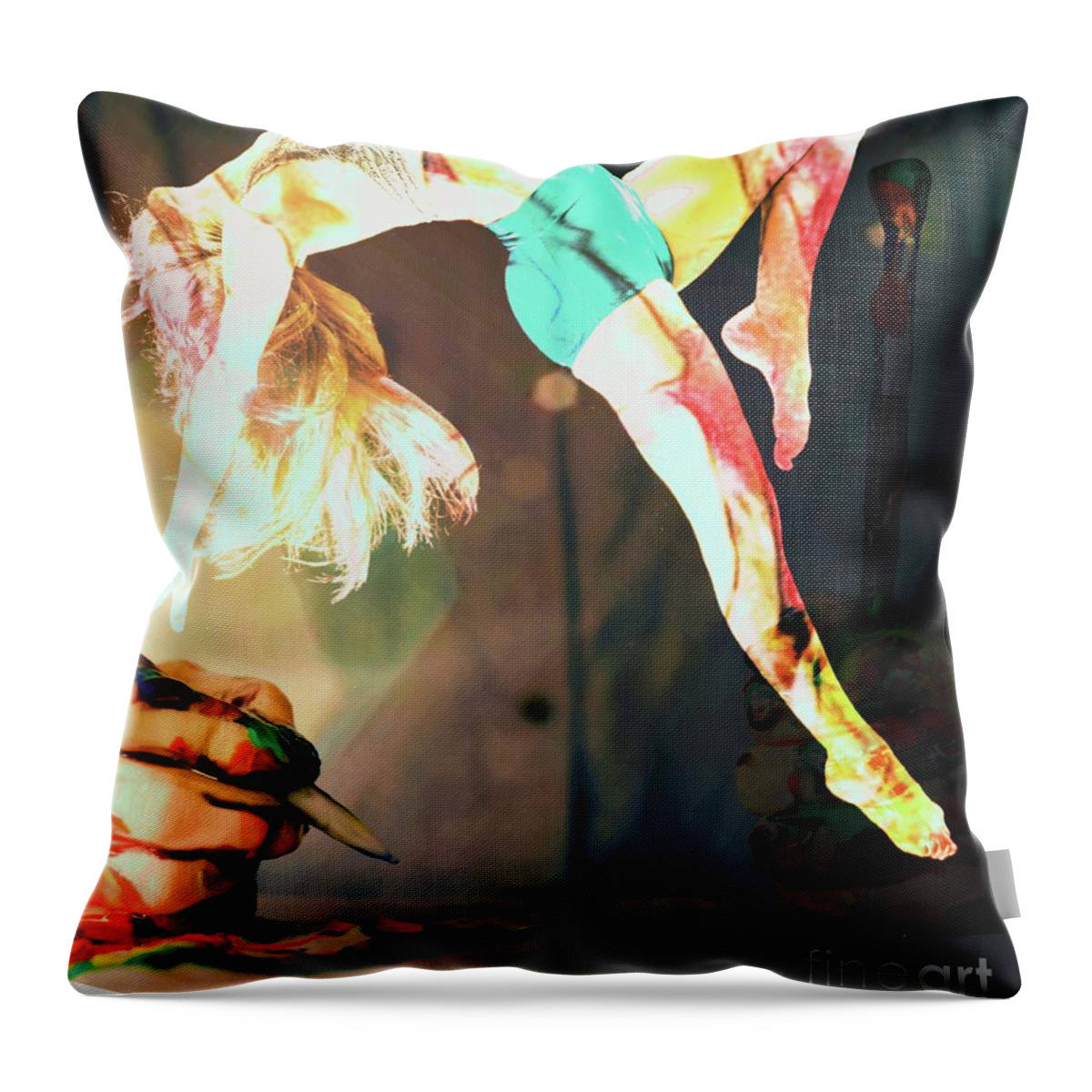  Throw Pillow featuring the digital art Paint The Movement by Yvonne Padmos