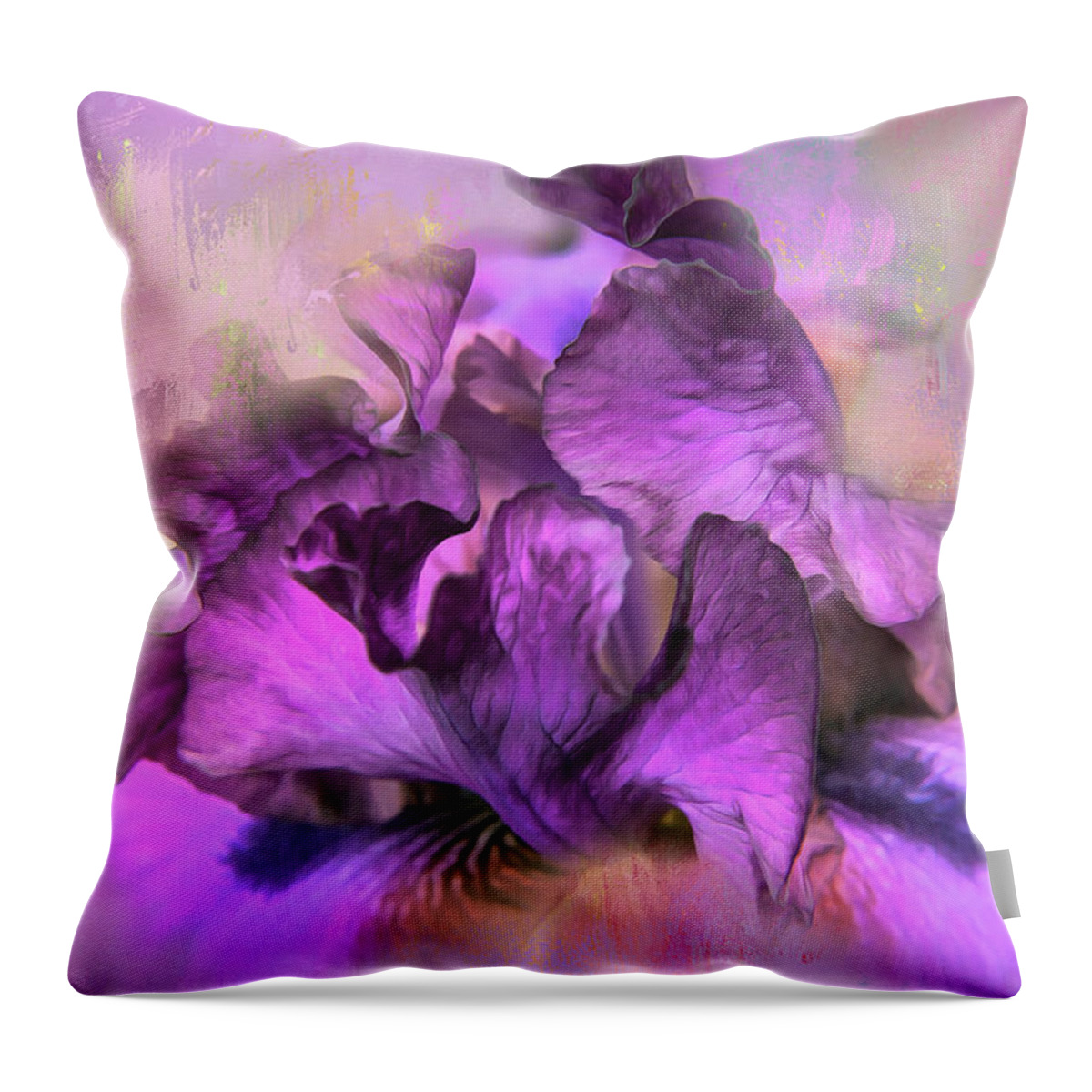 Iris Throw Pillow featuring the photograph Painted Iris by Theresa Tahara