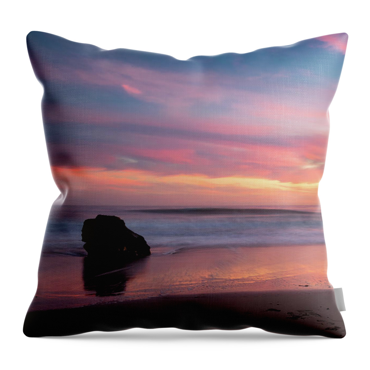 Malibu Sunset Throw Pillow featuring the photograph Painted Sunset Sky in Malibu by Matthew DeGrushe