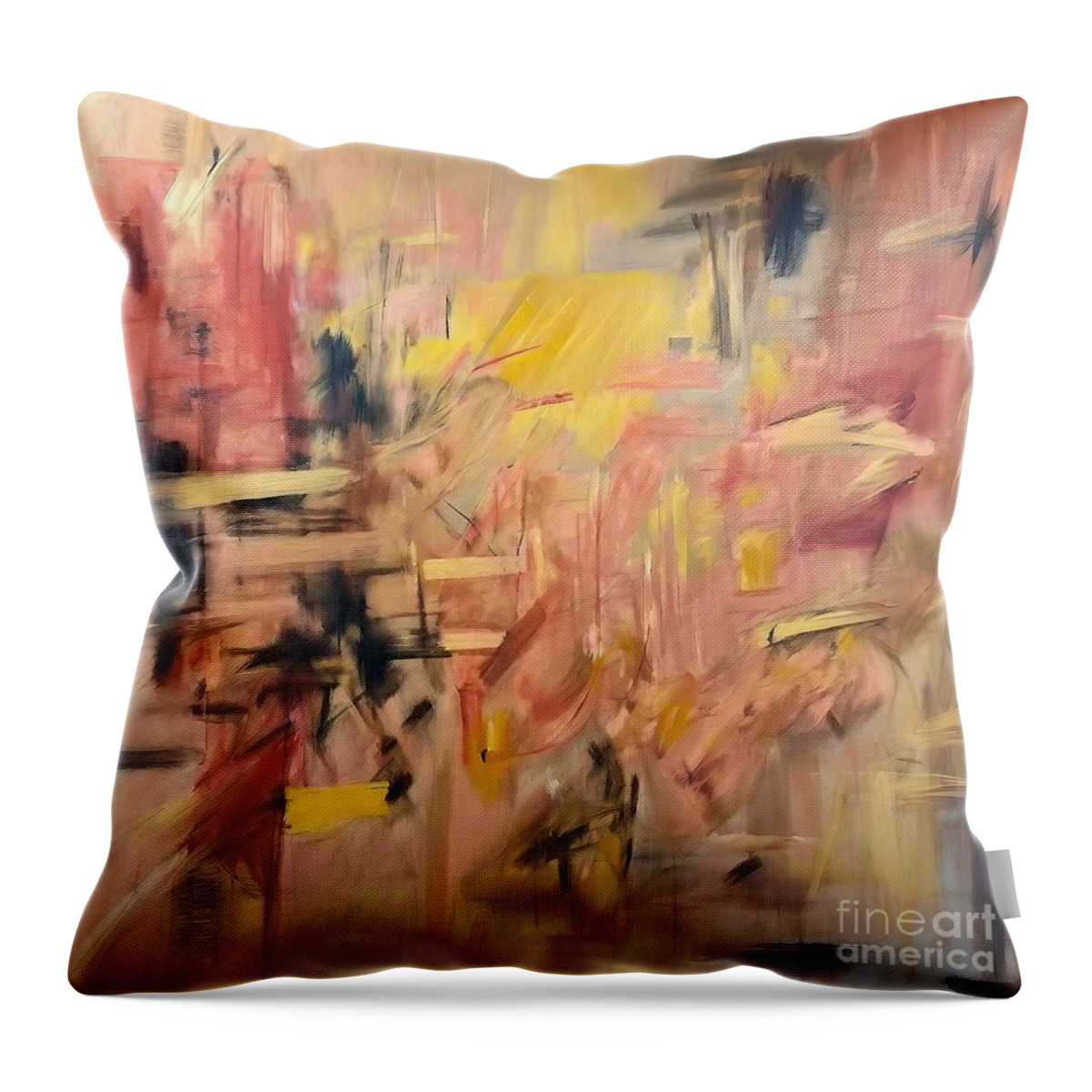 Paint Throw Pillow featuring the painting Painting Aggi Bird paint abstract colorful acryli by N Akkash
