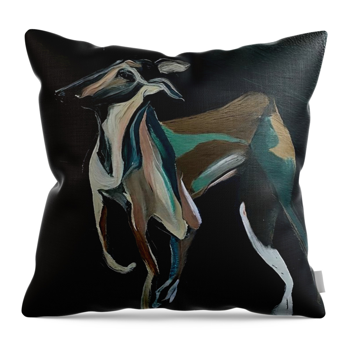 Background Throw Pillow featuring the painting Painting Doggy background illustration animal art by N Akkash