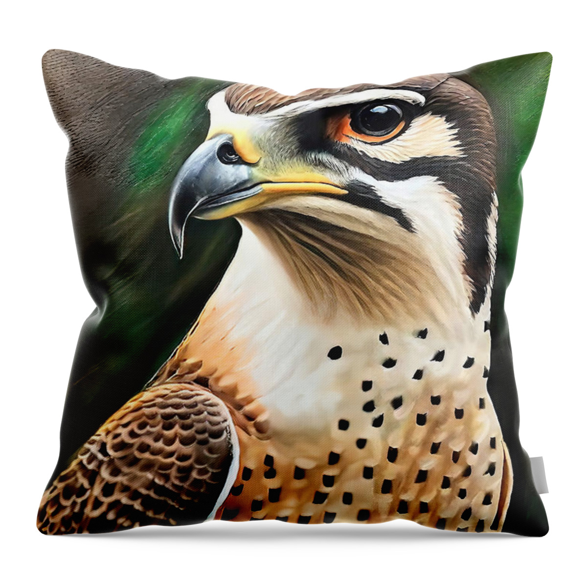 Bird Throw Pillow featuring the painting Painting Eyes In The Sky bird beak predator wildl by N Akkash