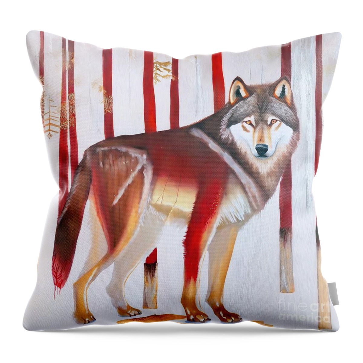 Wild Throw Pillow featuring the painting Painting Les Arbres Me Parlent De Toi wild art na by N Akkash