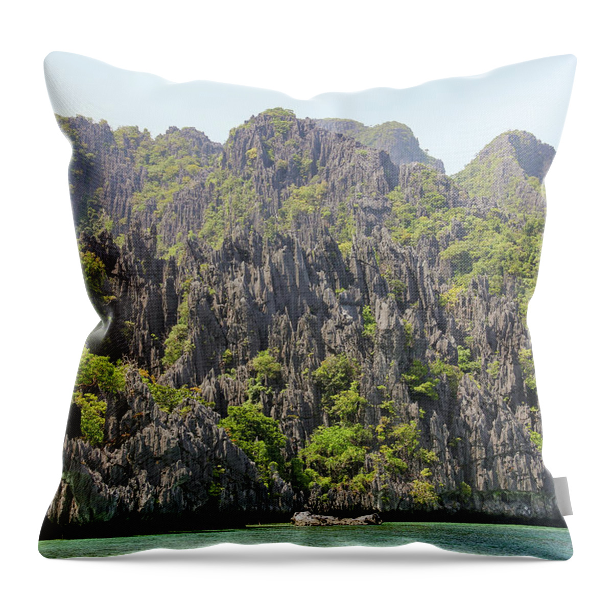 Palawan Throw Pillow featuring the photograph Palawan Karst Landscape by Josu Ozkaritz
