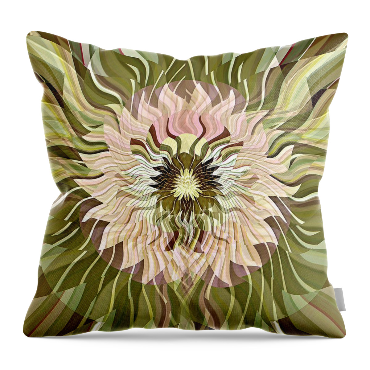 Pale Throw Pillow featuring the digital art Pale Pink Floral by David Manlove