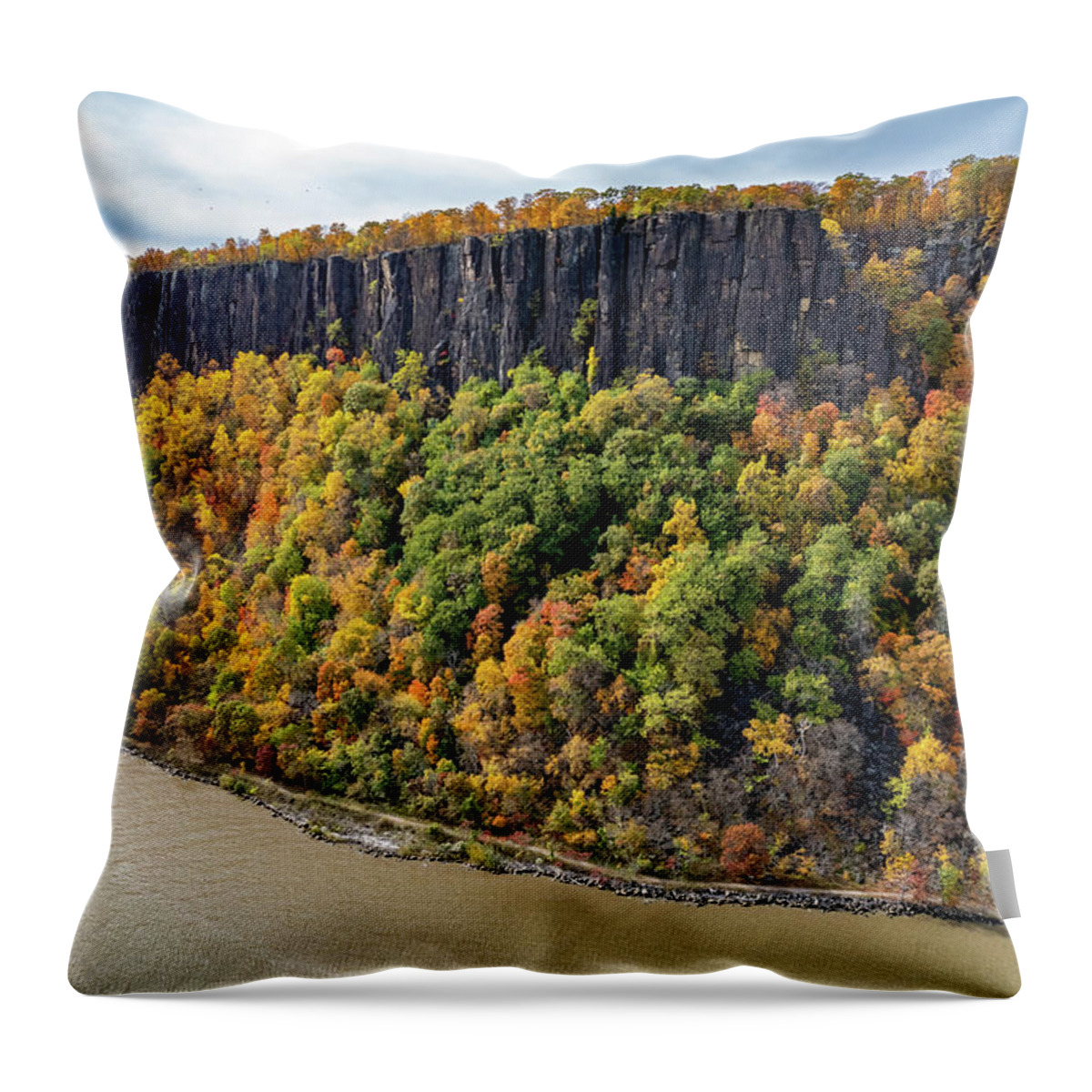Autumn Throw Pillow featuring the photograph Palisade Cliffs in Autumn 2 by Kevin Suttlehan