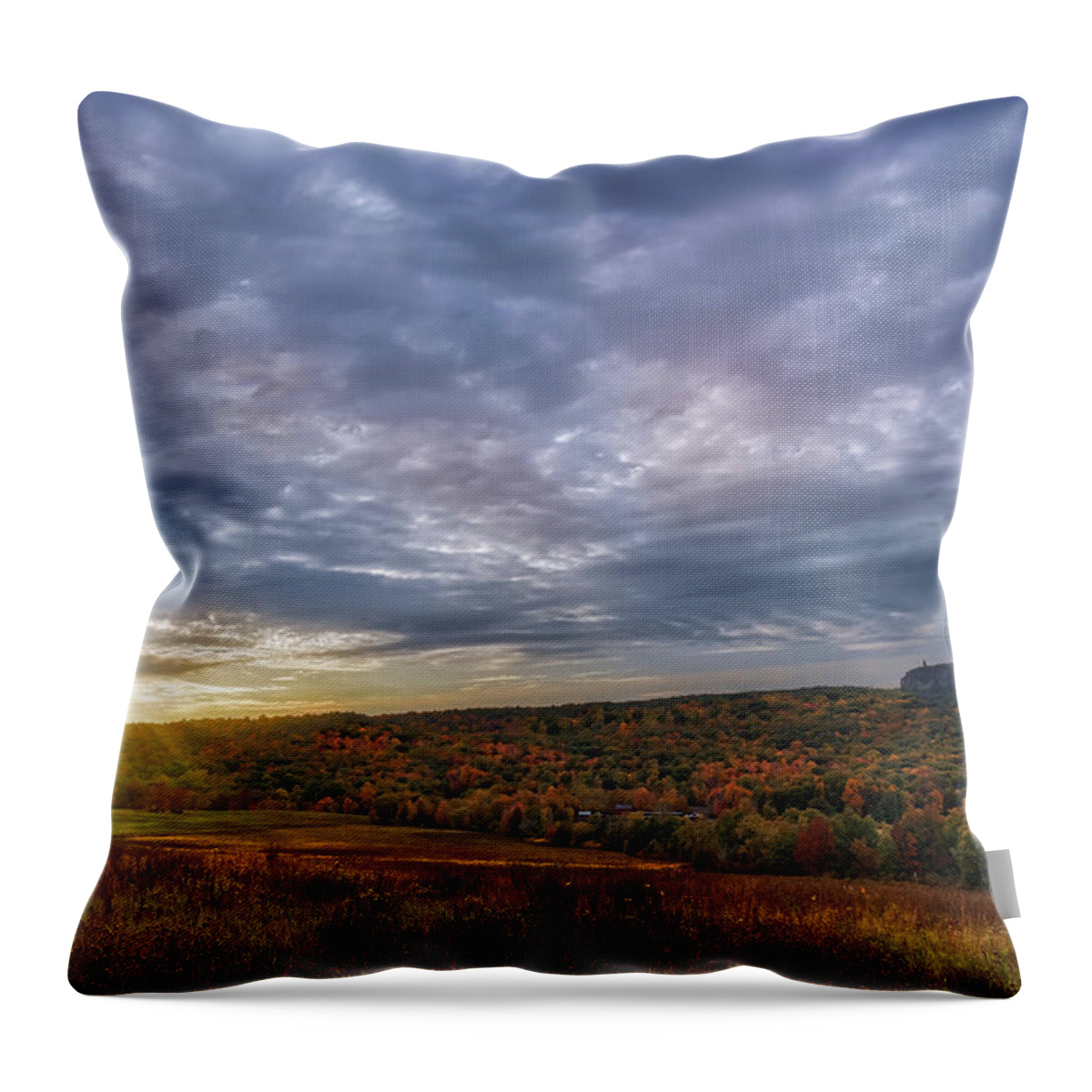 Hudson Valley Throw Pillow featuring the photograph Paltz Point Mohonk Tower by Susan Candelario