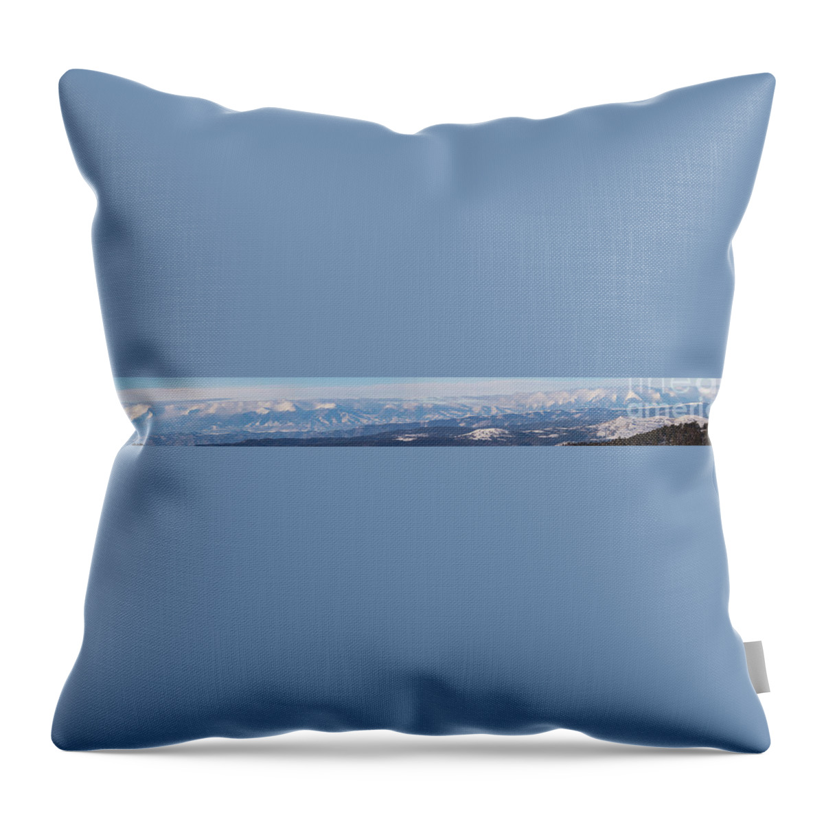 Sangre De Cristo Throw Pillow featuring the photograph Panorama of Storm Clouds on the Sangre de Cristo by Steven Krull