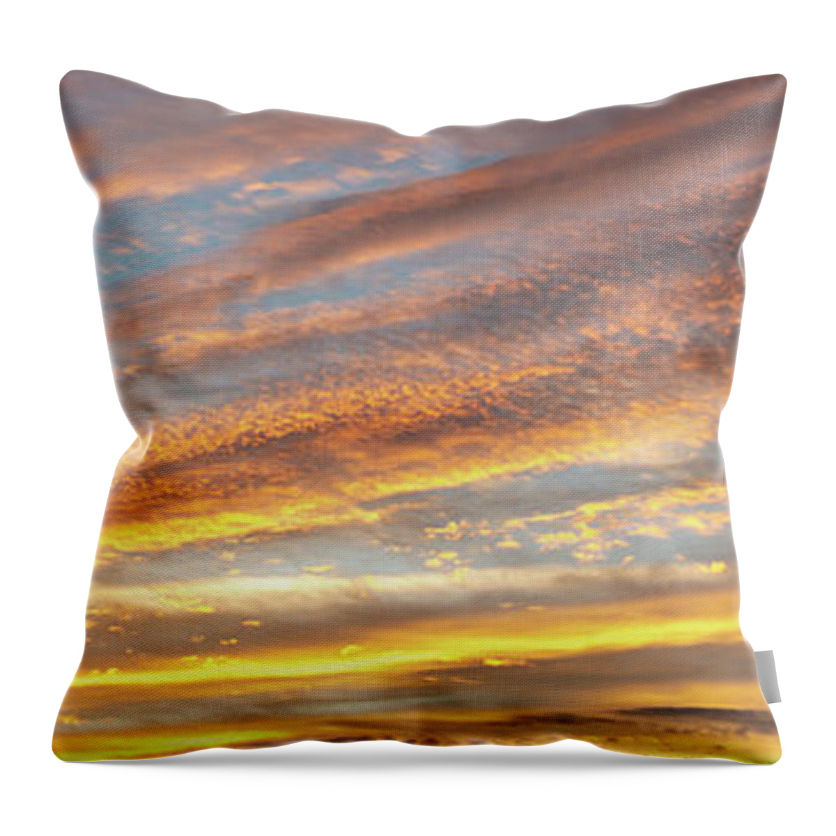 Sunset Throw Pillow featuring the photograph Panoramic sunset sky by Delphimages Photo Creations