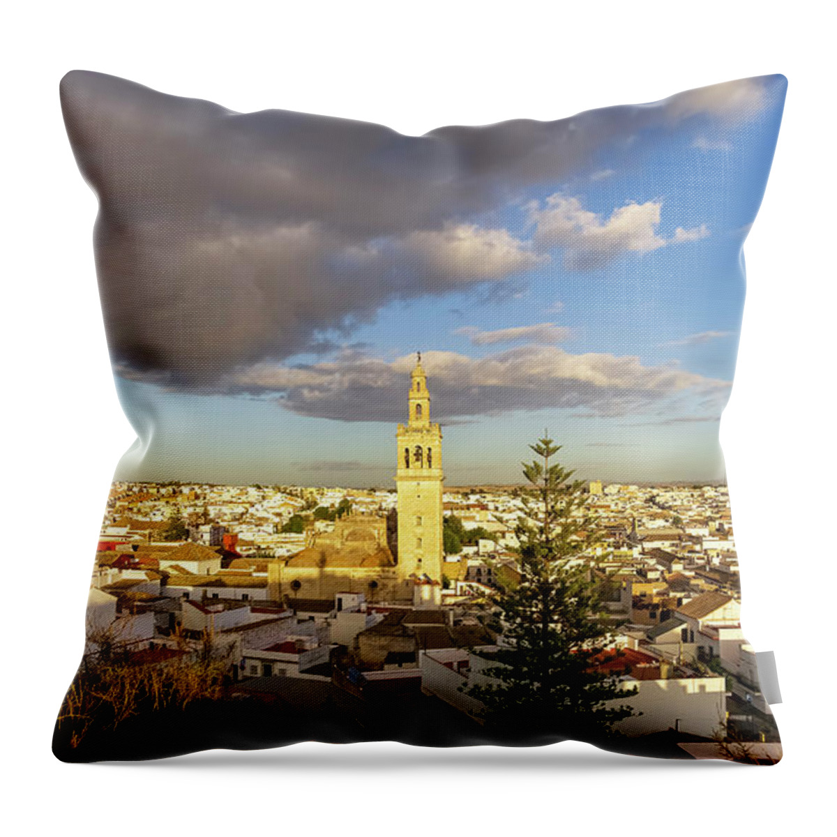 Spiritual Throw Pillow featuring the photograph Panoramic View of Lebrija in the Spanish Province of Seville by Pablo Avanzini